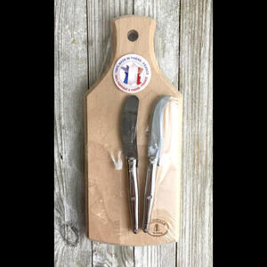 Laguiole Cheese Knife Set from France with 10" Cheese Board 6" Knives NEW